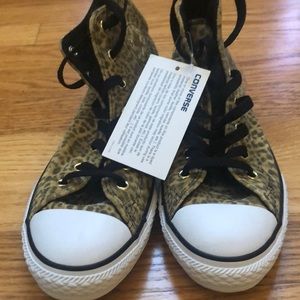 Converse leopard print high top sneakers 4